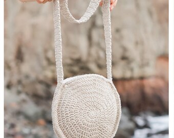 Patrón de bolso de hombro redondo de crochet (Descargar PDF)