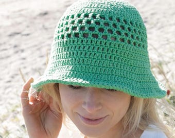 Easy Crochet Bucket Hat Pattern PDF Summer Women Crochet Sun Hat Beginner Friendly Download