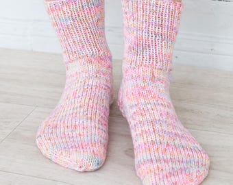 Patron de chaussettes faciles, téléchargement immédiat du tutoriel hiver pour débutants (patron PDF)