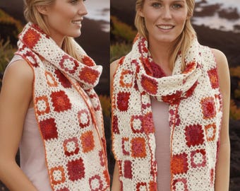 Professional Handmade Crochet Granny Square Scarf Pattern Detailed Printable PDF Guide For Crafting Enthusiasts
