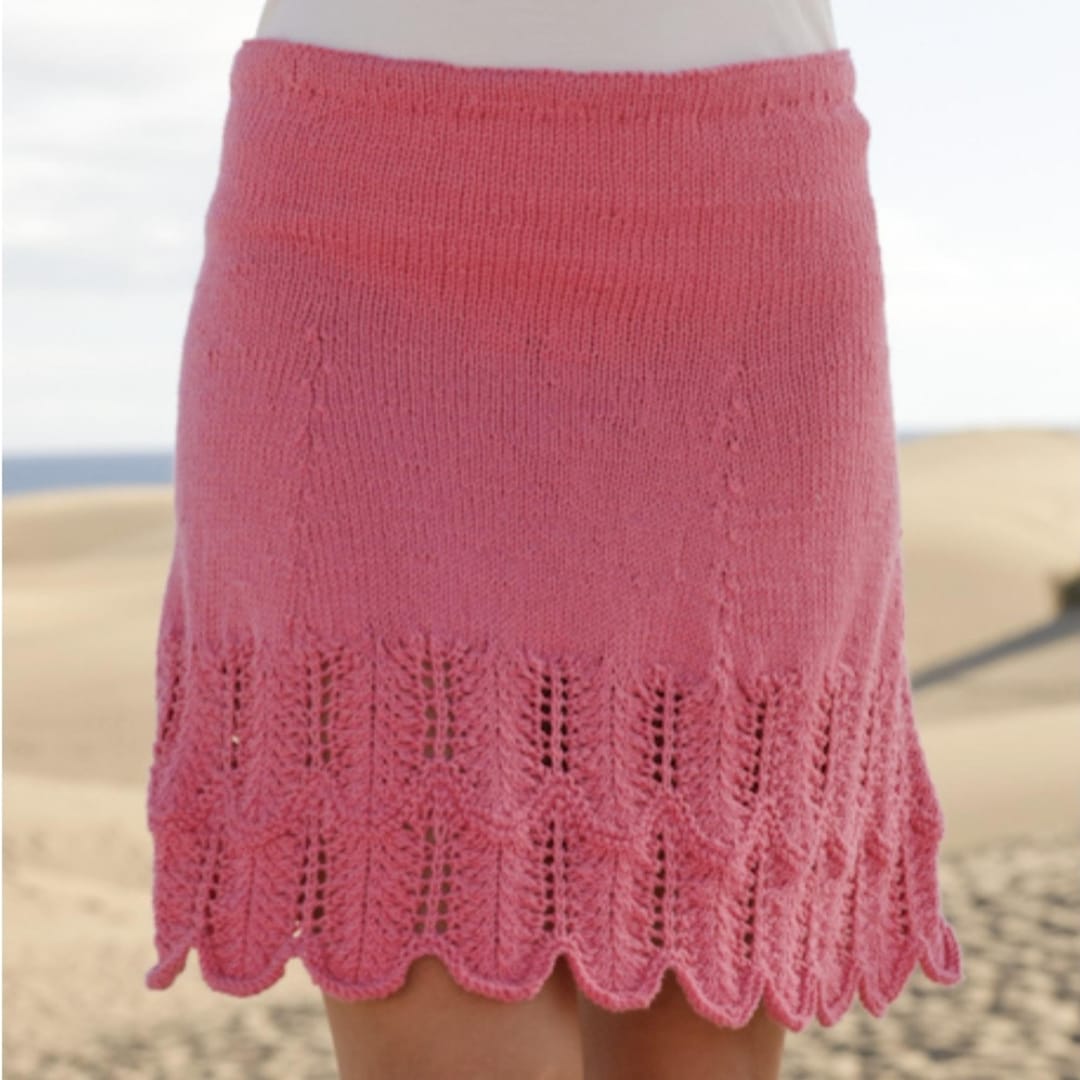 Knitted Skirt Pattern PDF – Women Lace Knit Skirt With Scalloped Hem ...