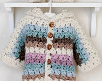 Baby Crochet Cardigan Pattern – Easy PDF Tutorial for Beginners | Warm Handmade Infant Sweater Design