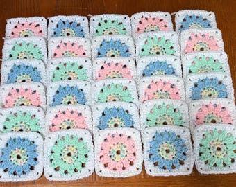 30 Colorful Floral Granny Squares With Black Borders Bright Crochet ...