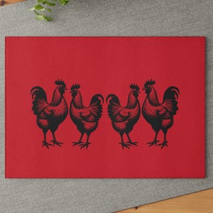 Charming Chicken Glass Cutting Board, Kitchen Decor, Farmhouse Gift, Cooking Essential, Home Chefs, Wedding Registry, Rooster Lovers Gift