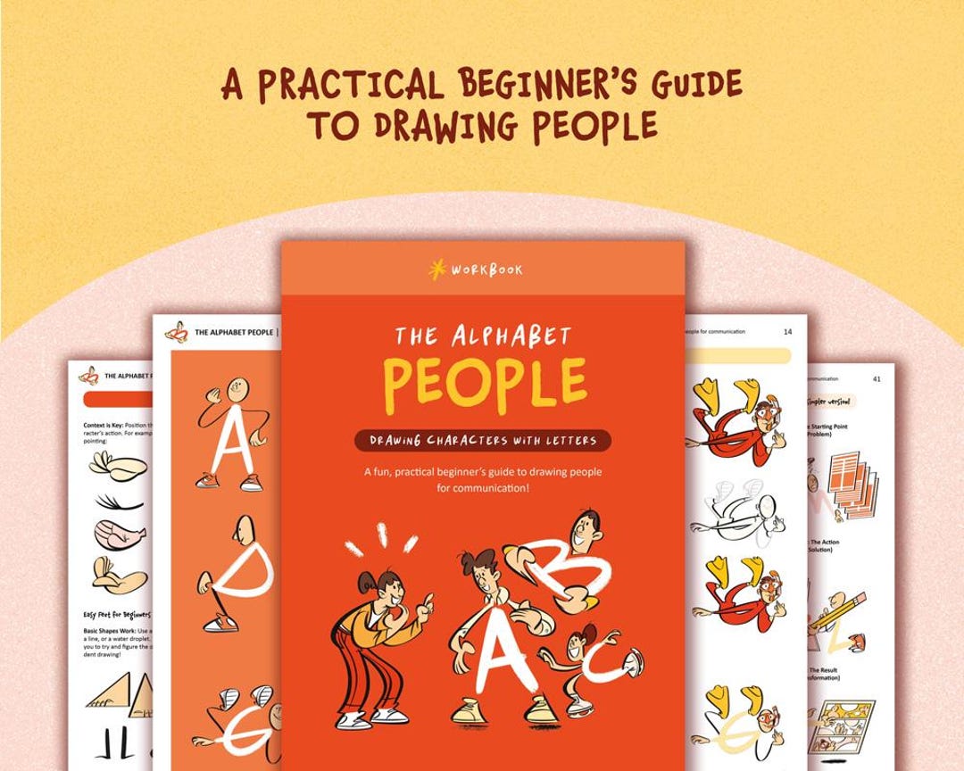 People Drawn Using Letters Draw People With Letters: Sketchnote Beginner Workbook for ...