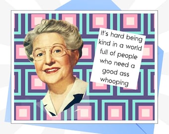 Funny Friendship Card – Vintage Retro Style – Just Because Humor – A2 Size  