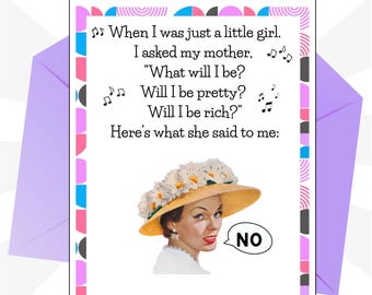 Funny Friendship Card – Vintage Retro Style – Just Because Humor – A2 Size  