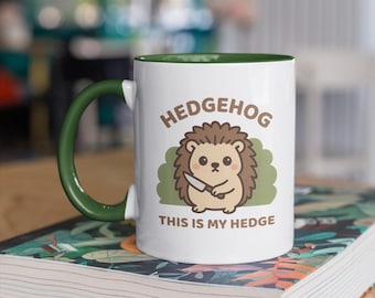 Igel Becher: "Dies ist meine Hecke" Kaffeetasse, süßes Igel Geschenk, schwarzer Humor Geschenk, Tierliebhaber Becher