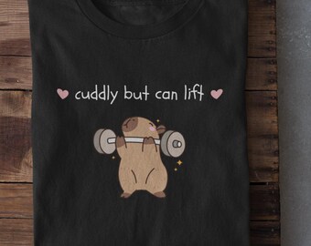 Bonita camiseta de carpincho para gimnasio, para entrenamiento, para levantamiento de pesas, suave y adorable, ideal para entusiastas del entrenamiento de fuerza.