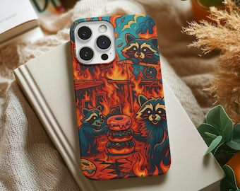 Funny Raccoon Phone Case: Donut Shop Chaos, Protective Cover
