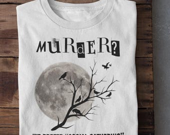 Shirt Murder of Crows woordspeling - grappig T-shirt kraai, Gothic Humor Tee, cadeau vogelliefhebber, herfst-T-shirt Halloween