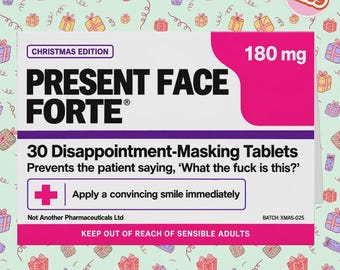 2259 - Funny Christmas Card, Christmas Pharmaceutical Style Card, Christmas Joke Card, Humorous Christmas, Christmas Humour