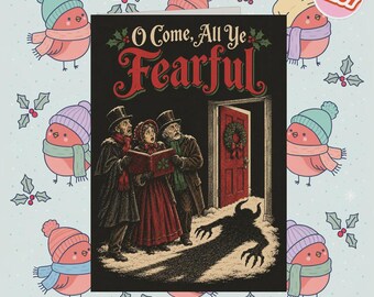 2267 - Goth Christmas Card, Funny Victorian Christmas Greeting, Dark Humor Christmas Card, Alternative Xmas Card, Spooky Christmas Carol