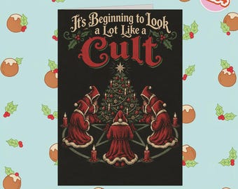 2264 - Merry Gothmas Card, Dark Humor Christmas Card, Quirky Holiday Christmas Card, Occult Christmas Card Halloween Humor, Cult Christmas