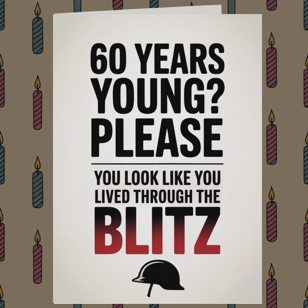Funny Birthday Card 60th – Rude 60th Birthday Card for Him or Her ...