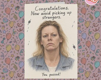 2347 - Driving Test Pass, You Passed!, Passed Driving Test Card, Humorous Congratulations Card, Funny Driving Test, Passing Test Card