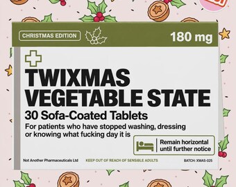2251 - Funny Prescription Christmas Card, Christmas Edition Medicine Packaging Style Card, Christmas Joke Card, Adult Card
