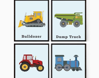 Transportation Nursery Prints Set, Boys Room Decor