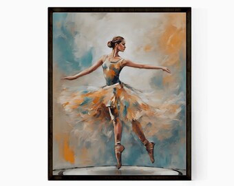 Ballet Dancer Print - Graceful Wall Art - Art for Dance Studios, Girls Bedrooms and Dance themed Nursery - Dance Lovers Elegant Home Decor