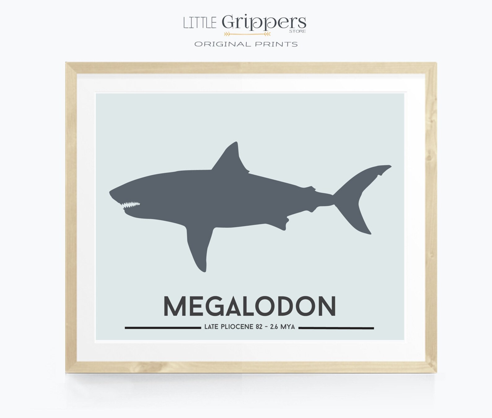 Megalodon Shark Printable Sea Animal Wall Art Shark Room | Etsy