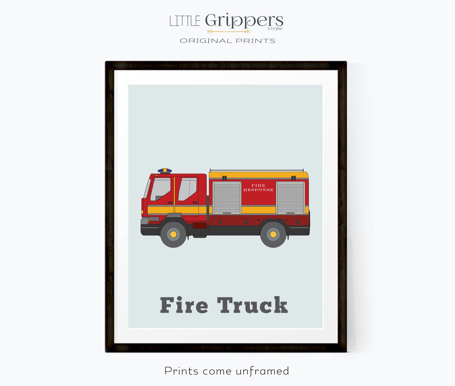 Boys Wall Art Set Kids Truck Decor Construction Print | Etsy