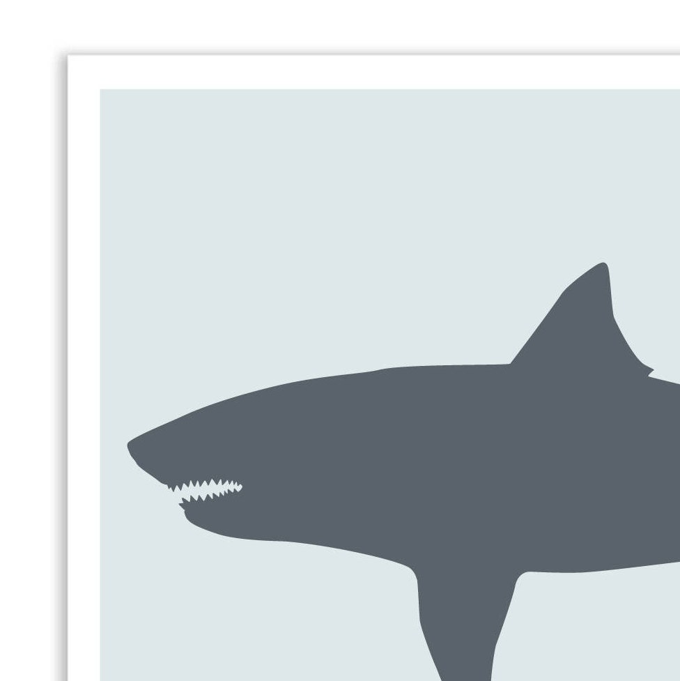 Megalodon Shark Printable Sea Animal Wall Art Shark Room | Etsy