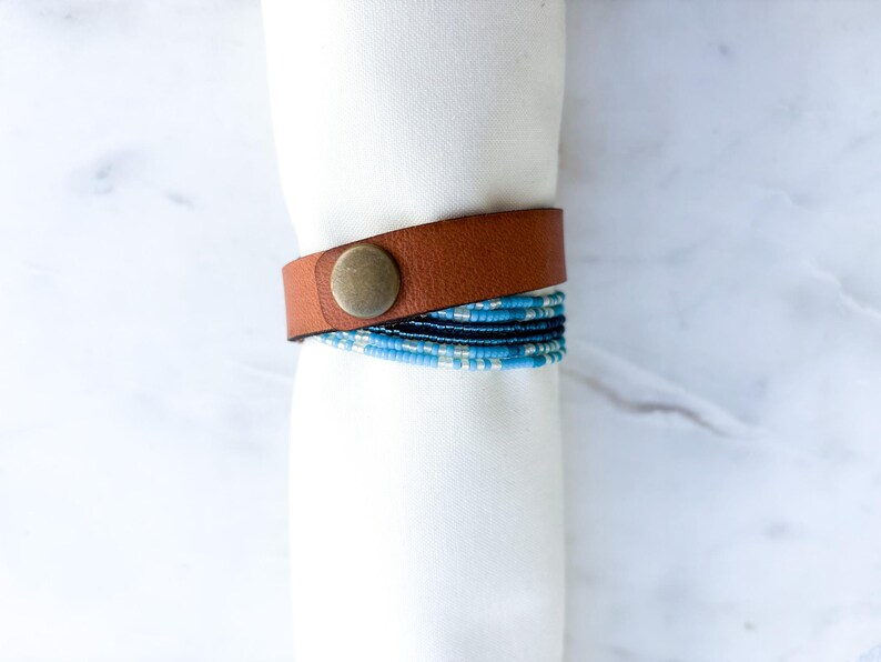 Leather Beads Collection Curacao Island Doublewrap Beaded Bracelet
