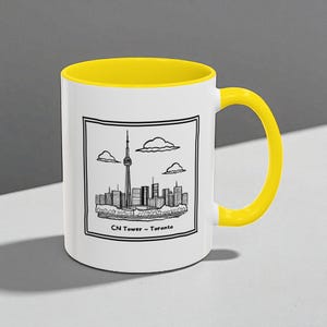 CN Tower Toronto Ceramic Mug, Canada Souvenir Coffee Cup, Canadian Landmark Gift, Toronto Travel Keepsake