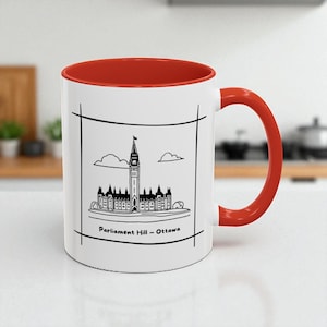 Ceramic Mug, Parliament Hill Ottawa Canada Design, Souvenir Cup, Ottawa Gift, Coffee Lover Gift, Canadian Traveler Mug