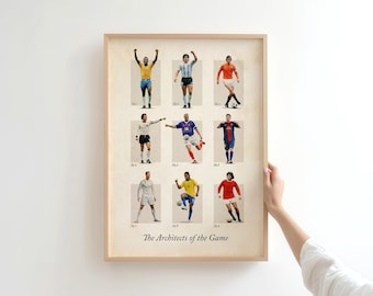 Football Legends Poster – Vintage Style, man cave decor