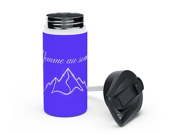 L'femme au sommet Stainless Steel Water Bottle | Motivational French Design