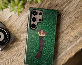 Vintage Glamour on Green Glitter Phone Case