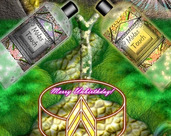 Midas Touch™ Edible Massage Oil with 24K Gold or Silver - Unbirthday Cake Flavored Vegan Luxury Wedding Gift for Couples