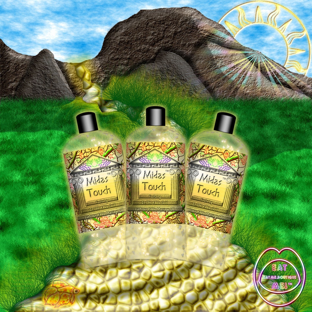 Midas Touch™ Edible Gold & Silver Massage Oil Gift Set of 3 Custom