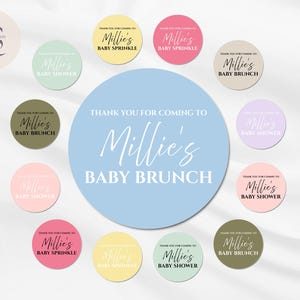 Personalised Baby Shower Stickers | Gender Reveal | Neutral Baby Girl Boy | Matching Stationary, Popcorn Sweet Cones 45mm (Pack of 24)