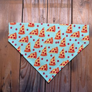 Pizza Dog Bandana | Over the Collar | Funny Foodie Pet Accessory | Pizza Print | Cheesy Cute Pup Style | Pet Scarf