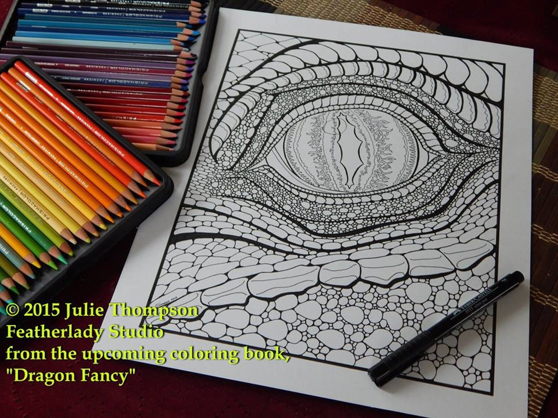 DRAGON'S EYE Printable Coloring Page, From My Published Coloring Book ...