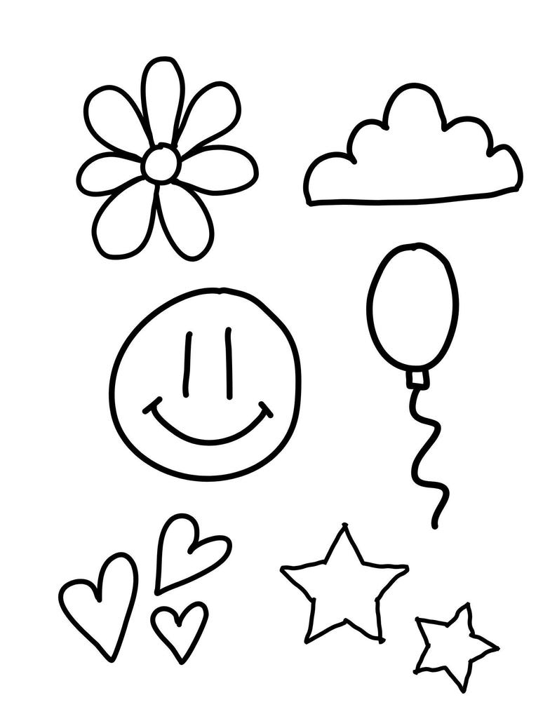 Back to School Coloring Pages Set of Ten Simple Coloring Pages for Kids ...