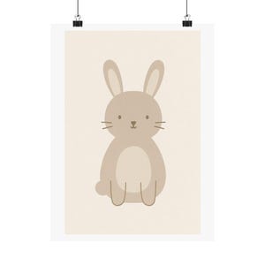 Cute Bunny Matte Vertical Posters, Nursery Wall Art, Animal Decor, Children&#39;s Room Decor, Baby Shower Gift, Easter Decoration