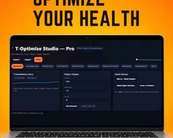 Men's Lifestyle Planner – T-Optimize Studio PRO, Offline HTML (Digital Download)