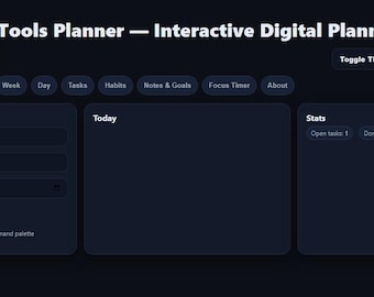 Interactive Digital Planner (Browser-Based) — Calendar Views, Kanban, Habit Streaks, Export/Import