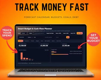 Personal Budget Planner | Expense Tracker, Debt Snowball, Savings Goals, Bill Calendar | Digital Download Budget App, No Excel Needed