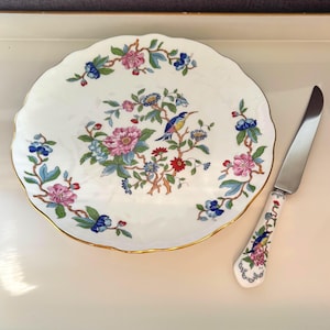 Aynsley Cake Plate and Knife - Etsy