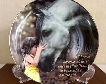 Vintage “Tender Love” Horse Plate – Equestrian Decor for Horse-Loving Family