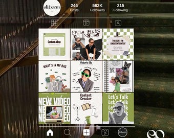 Content Creator Aesthetic Instagram Template, Scrapbook Canva Bundle voor Social Media Manager Influencers ios core
