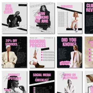 Roze Instagram-sjablonen Canva Social Media Manager-sjabloon, Social Media Branding, Social Media Marketing, Coach Marketing-sjabloon Mrr