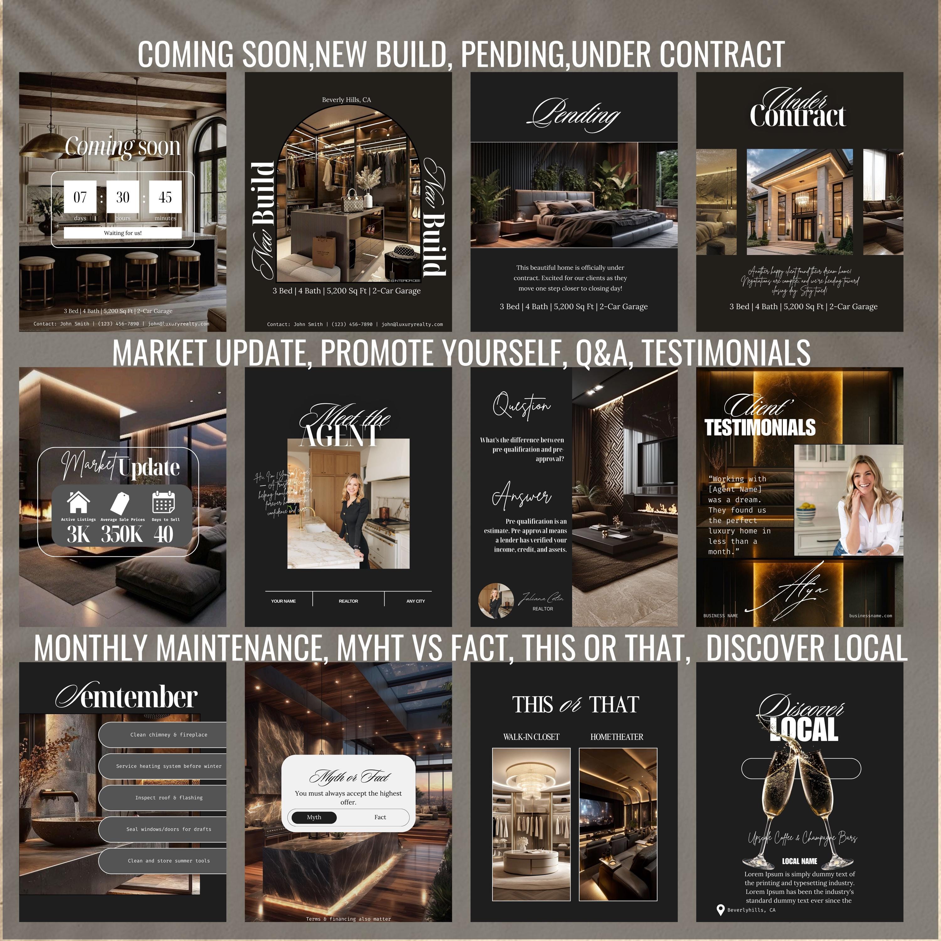 Photo inspiration: Gallery Detail: Luxury Real Estate Marketing Templates Bundle Premium Instagram Brand