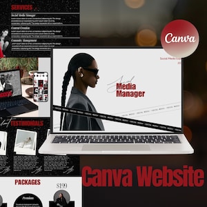 Canva Webbplats Elegant Mall Coaching Webbplats Röd Modern Djärv Estetisk Landningssida Kursskapare Företagswebbplats Lyxig Kreativ UGC
