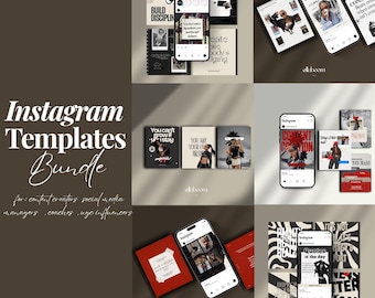 Zestaw szablonów na Instagram dla twórców treści, estetyczny zestaw multimedialny, zestaw Canva do scrapbookingu dla influencerów zarządzających mediami społecznościowymi, system iOS Core