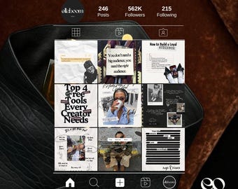 Y2K Content Creator Aesthetic Instagram Template, Scrapbook Canva Bundle voor Social Media Manager Influencers ios core